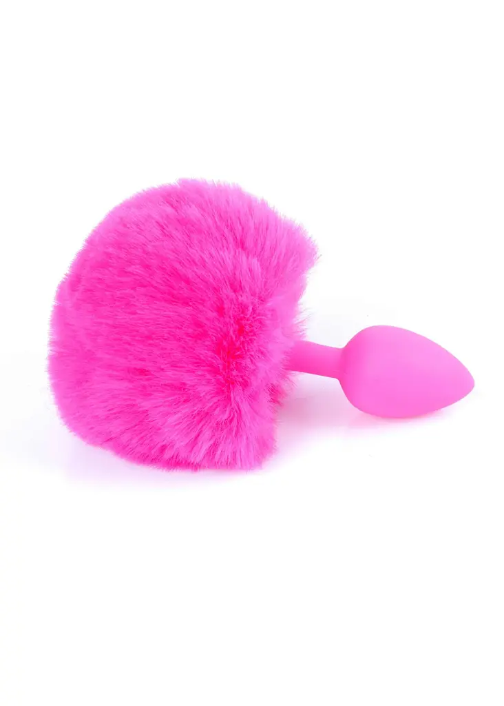 Анальна пробка - Bunny Tail Silicone Pink Plug Pink - фото 4