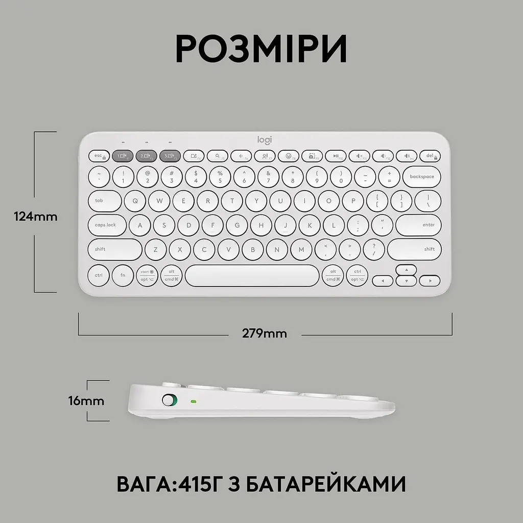 Клавиатура Logitech Pebble Keys 2 K380s White (920-011852) - фото 11