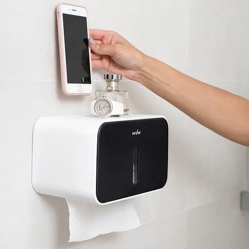 Набір аксесуарів для ванної кімнати МВМ My Home MVM-04: BP-12, BP-14, BP-15, білий із чорним (MVM-MH-04 WHITE/BLACK) - фото 3