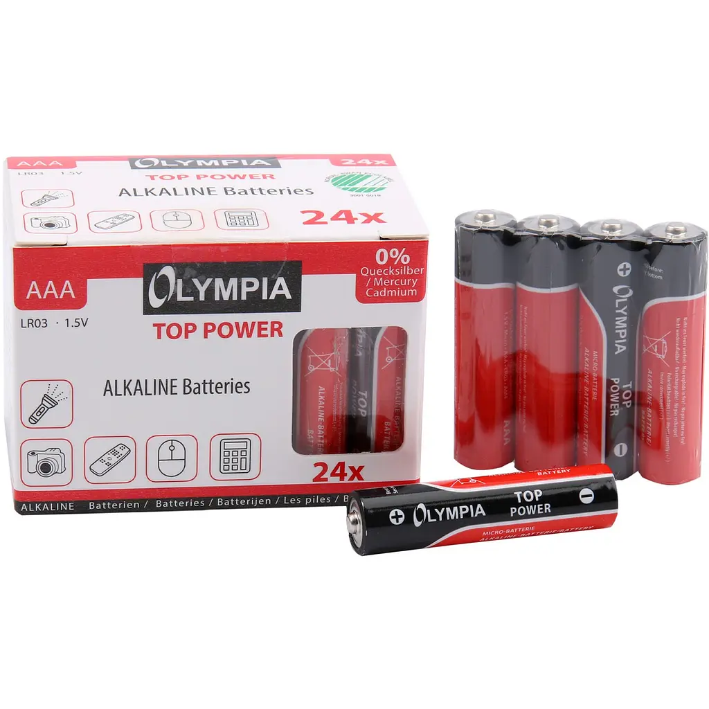 Батарейка AAA, 1.5V, Лужна, Olympia, Alkaline, (BOX 24 шт.) - фото 2