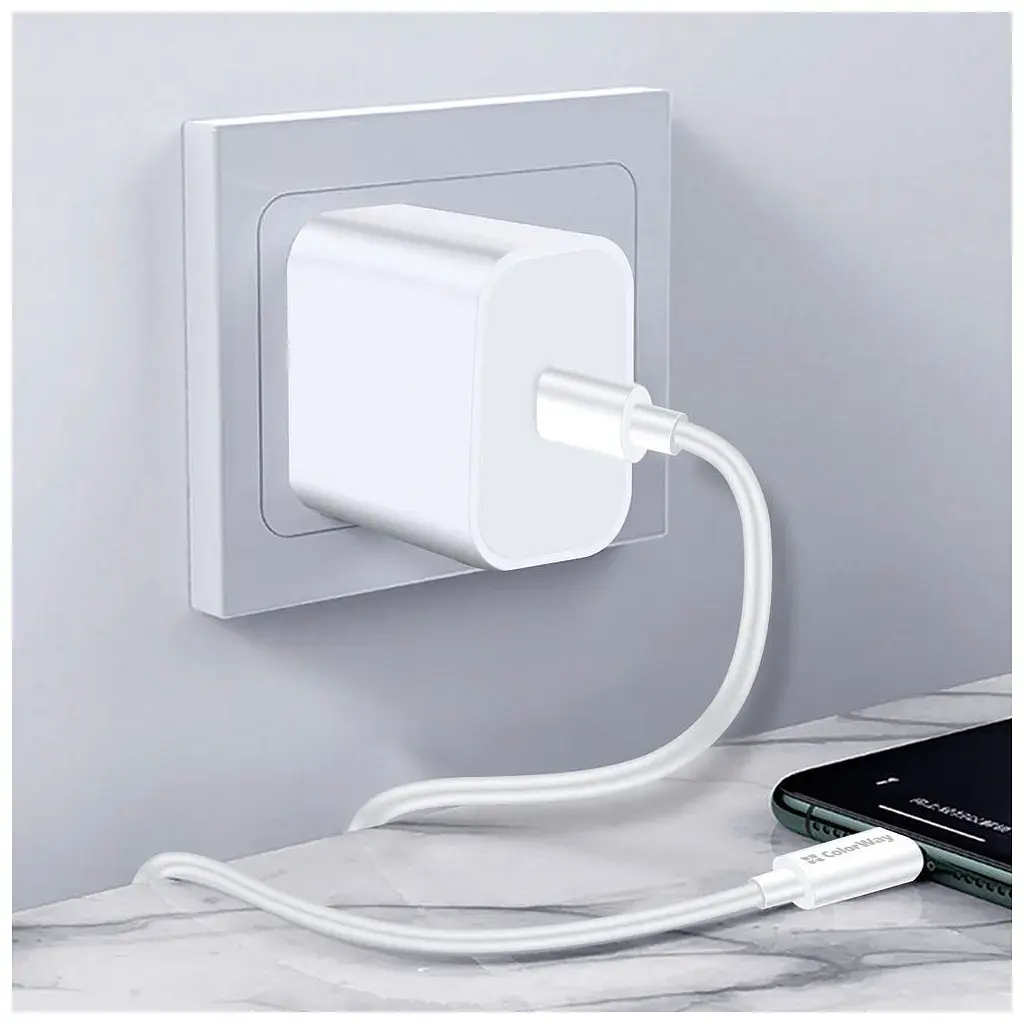 Дата кабель USB-C to USB-C 2.0m 3A 65W white ColorWay (CW-CBPDCC056-WT) - фото 8