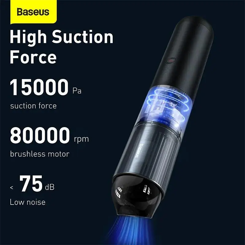 Автомобільний пилосос Baseus A3 Car Vacuum Cleaner 15000 pa чорний - фото 9