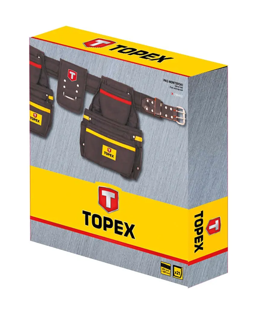 Пояс для інструменту , 21 відділення, металевий тримач молотка Topex hoz0012808 - фото 3
