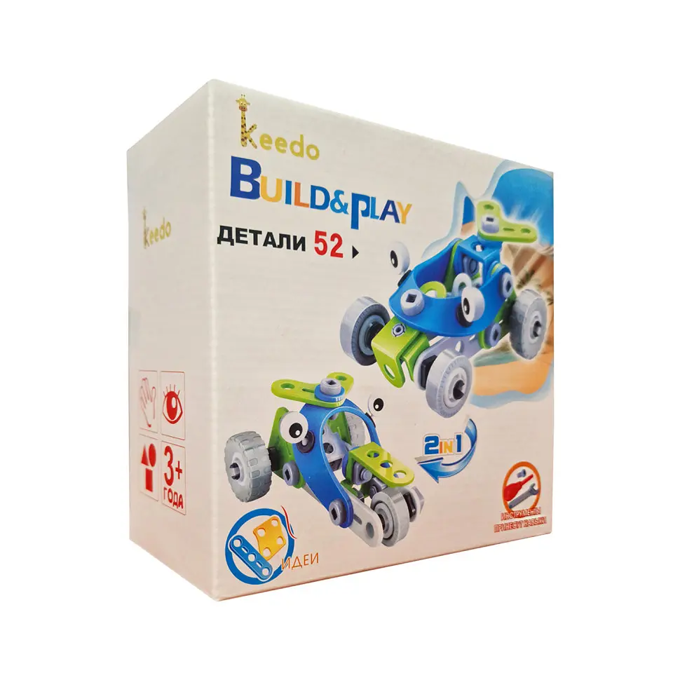 Конструктор Build&Play 2 в 1 Гоночные машины HANYE J-7726, 52 элемента - фото 3