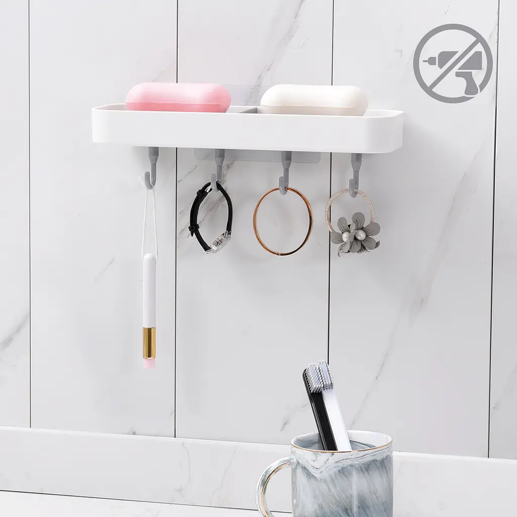 Мильниця МВМ My Home BP-11 клейка подвійна, з гачками, біла (BP-11 WHITE) - фото 5