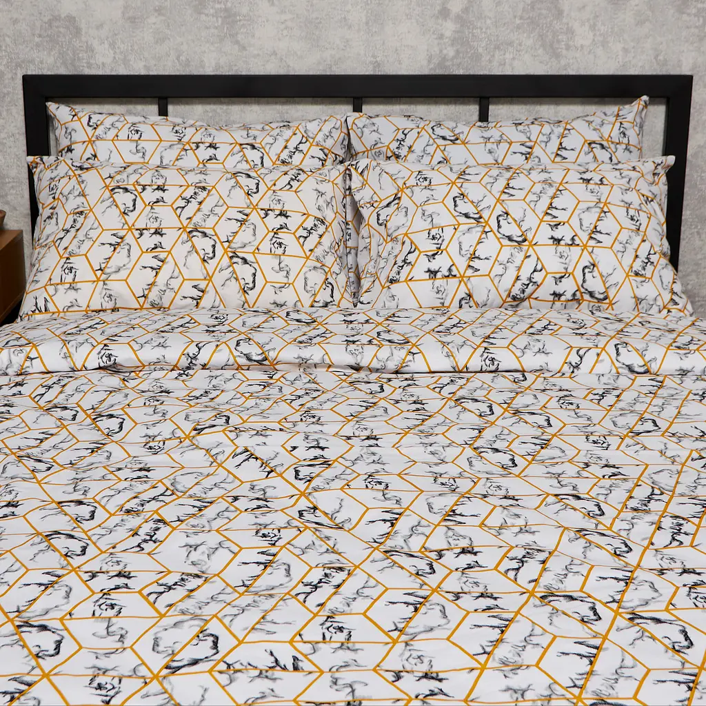 Комплект постільної білизни Moon&Star Бязь Gold Люкс Modern Marble євро 200х220 наволочки 4х50х70 - фото 3