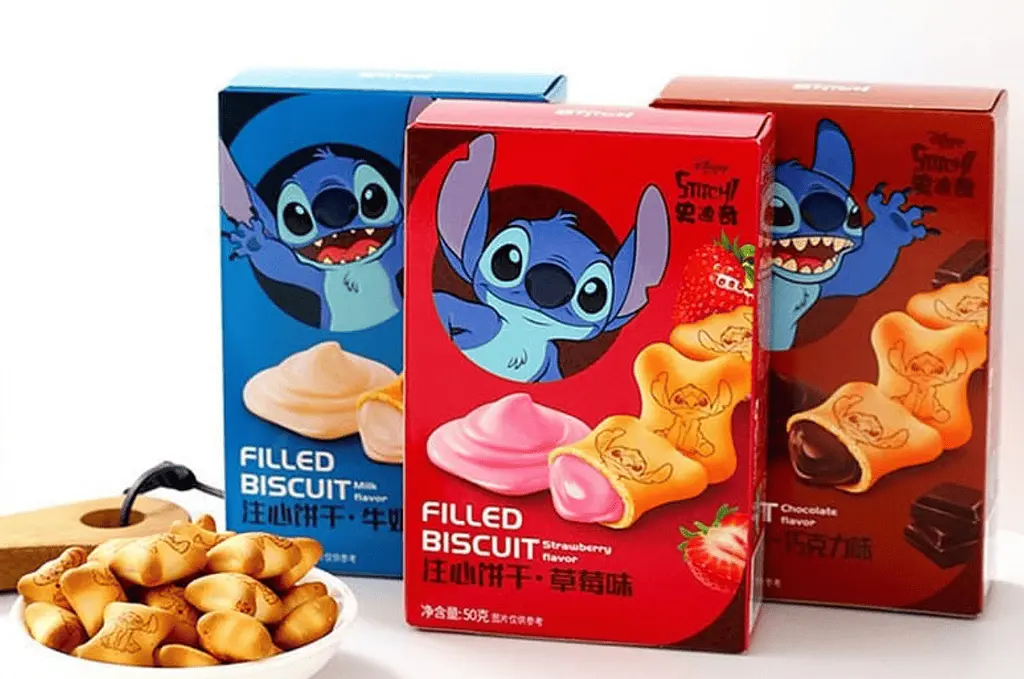 Печиво Binqi Disney Stitch Filled Biscuit Strawberry 50г - фото 6