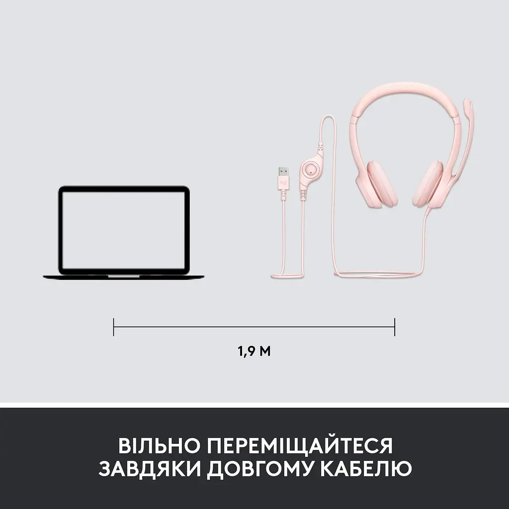 Гарнітура Logitech H390 USB Rose (981-001281) - фото 8