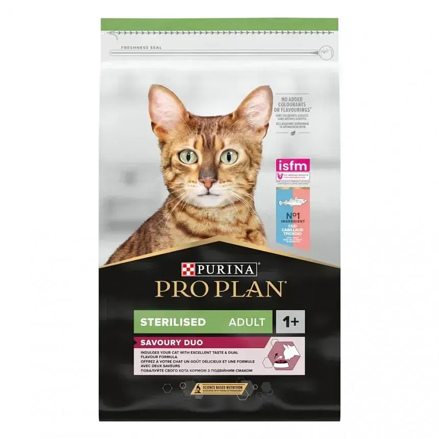 Сухий корм для стерилізованих котів Purina Pro Plan Sterilised з тріскою та фореллю 10 кг 12514528