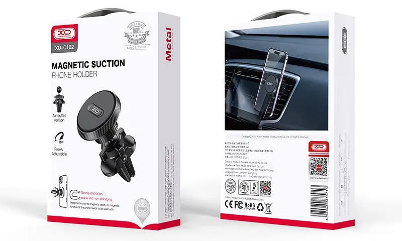 Автотримач XO C122 Air Vent Car Holder Round Magnetic Bracket чорний (7109734) - фото 3