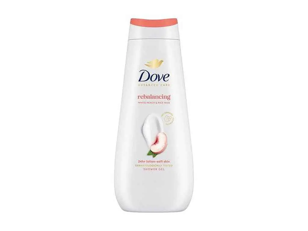 Гель для душу DOVE 400мл Білий персик та рисове молочко