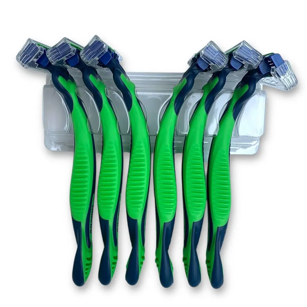 Одноразові станки Gillette Blue3 Sensitive 9+3 12 штук 3 леза з алое для чутливої шкіри - фото 9
