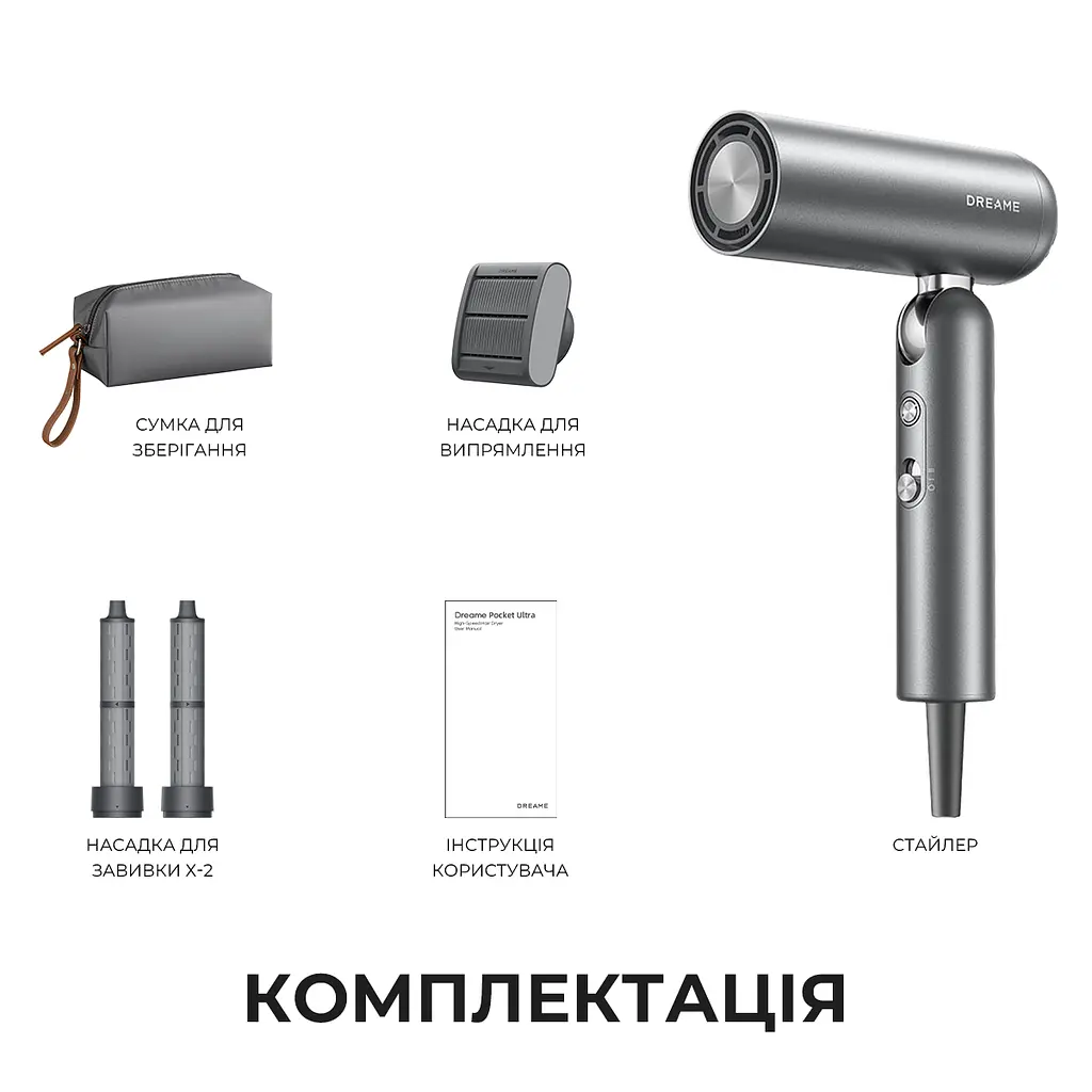 Фен-стайлер Dreame Pocket Pro 3in1 Grey - фото 10