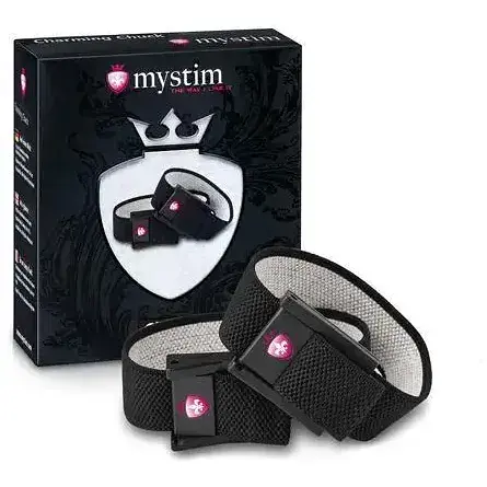 Утяжка для пениса Mystim Charming Chuck два регулируемых текстильных ремня с электродами - фото 3