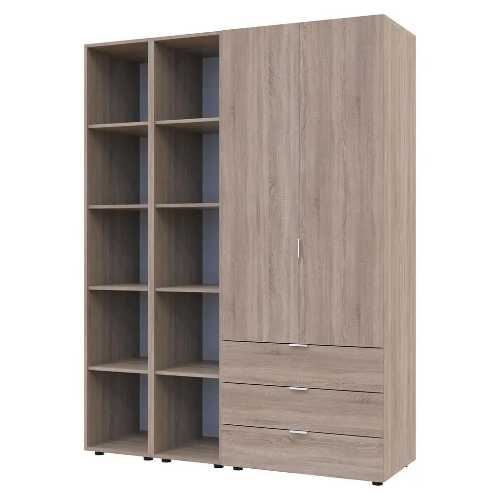 Комплект Doros Гелар з 2 Етажерками Дуб Сонома 2 ДСП 153.9х49.5х203.4 (42005045) - фото 3