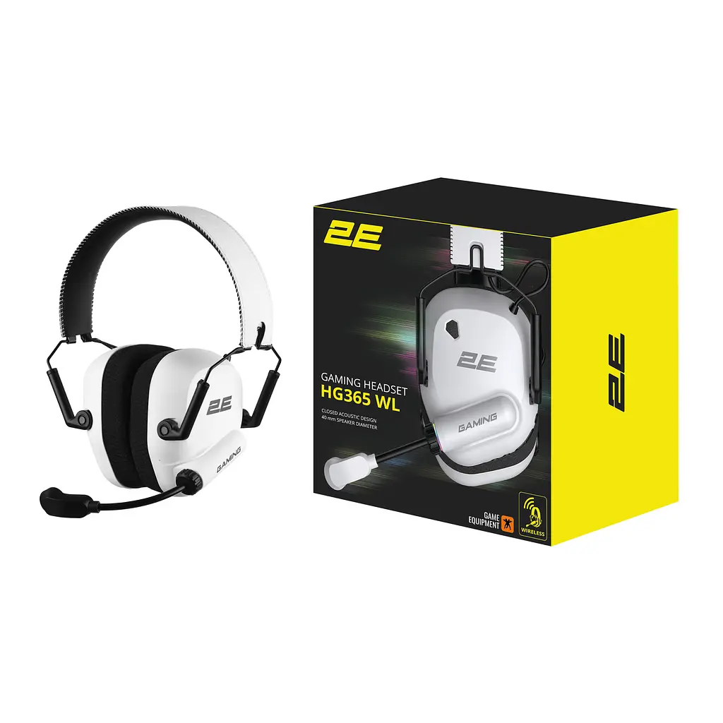 Навушники бездротові ігрові з мікрофоном 2E GAMING HG365 White, BT/WL - фото 10