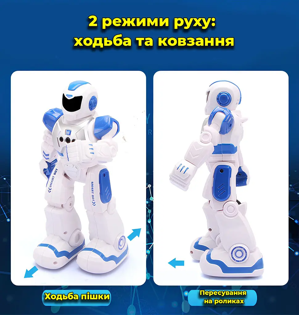 Детский интерактивный робот на радиоуправлении с функцией танца. Управление пультом и жестами, со световыми диодами - фото 7