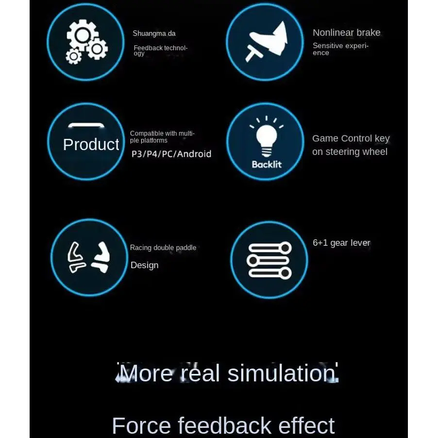 Руль гоночный игровой вибрационный с педалями Voltronic R4/1FA для PC/PS2/PS3/Android - фото 8