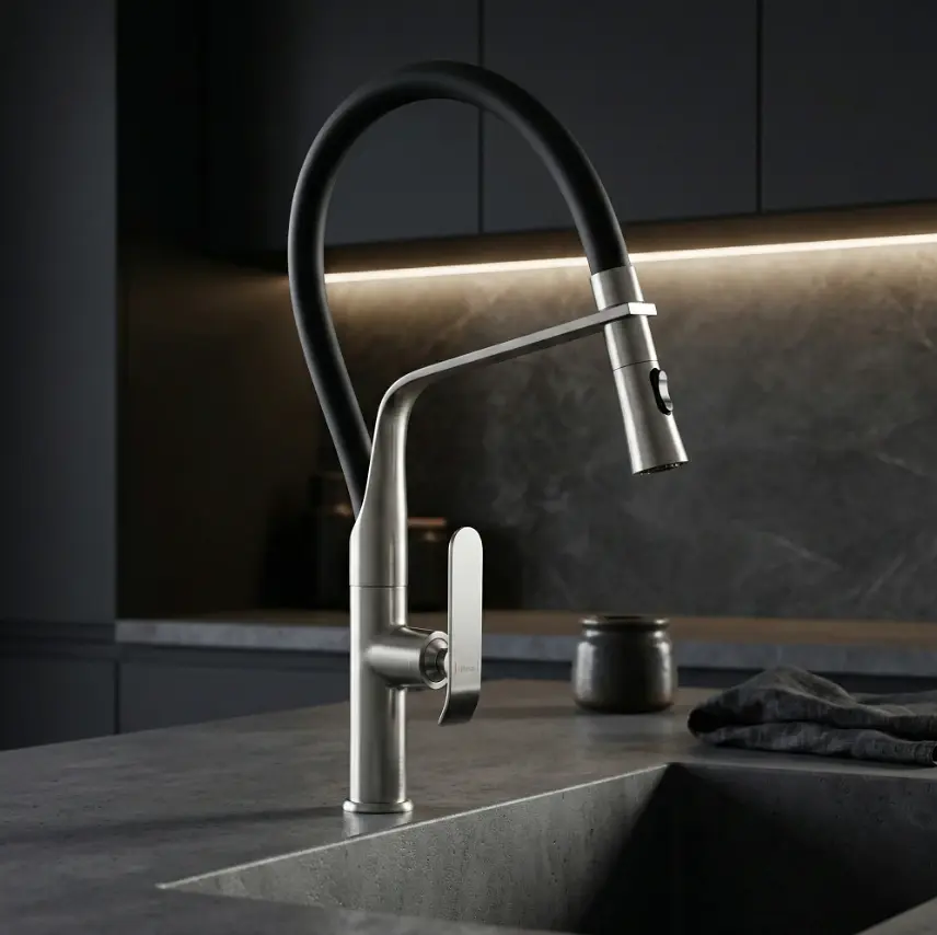 Змішувач для кухні Rea Castor із гнучким виливом black nikiel brushed REA-B4322 - фото 2