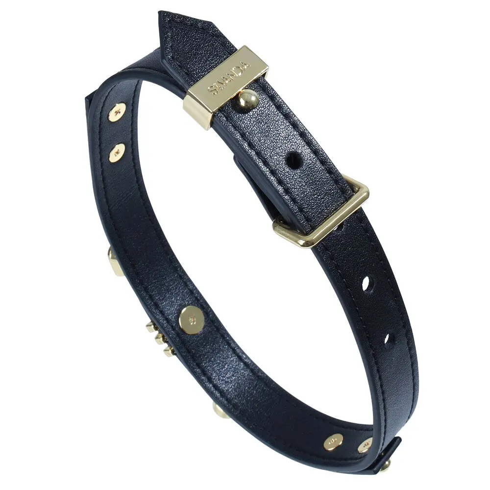 Нашийник LOCKINK Dark DIY Alphabet Collar, чорний, штучна шкіра, букви зі стразами - фото 5