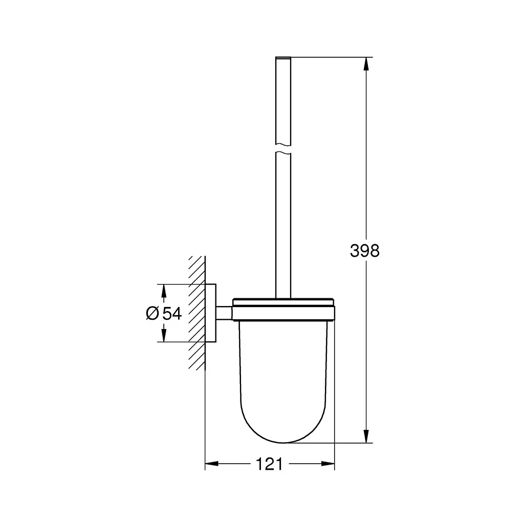 Йоршик для унітазу настінний Grohe QuickFix Start 411852430, Чорний матовий - фото 2