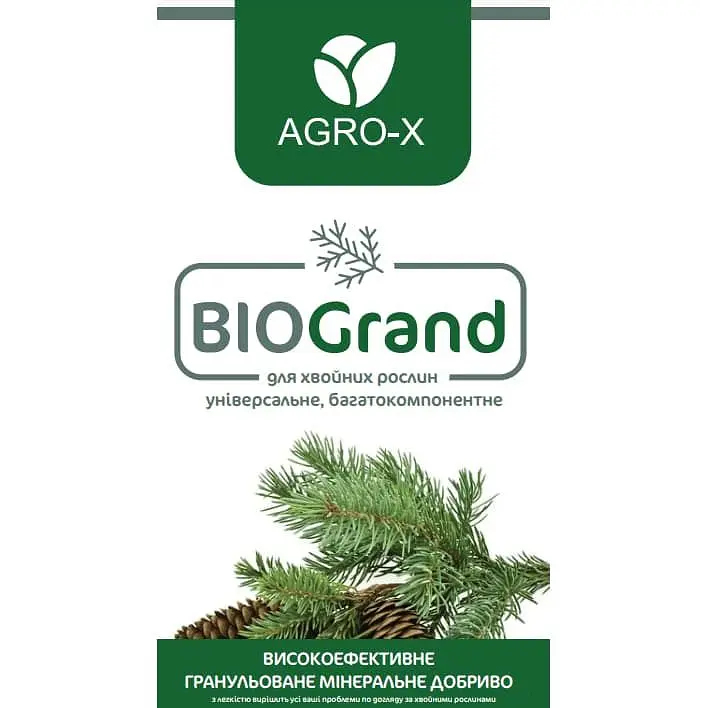 Гранулированное минеральное удобрение Agro-x BIOGrand БИОГранд для хвойных растений универсальное многокомпонентное 1 кг (47939) - фото 2