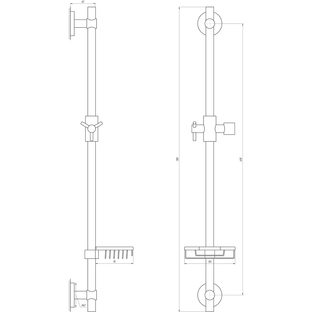 Душевая стойка Globus Lux BT-1107-BB Черный матовый - фото 2