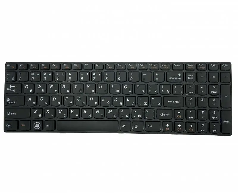 Клавіатура для ноутбука Lenovo IdeaPad G500, G505, G510, G700, G710, Чорна, (Чорна рамка) - фото 2