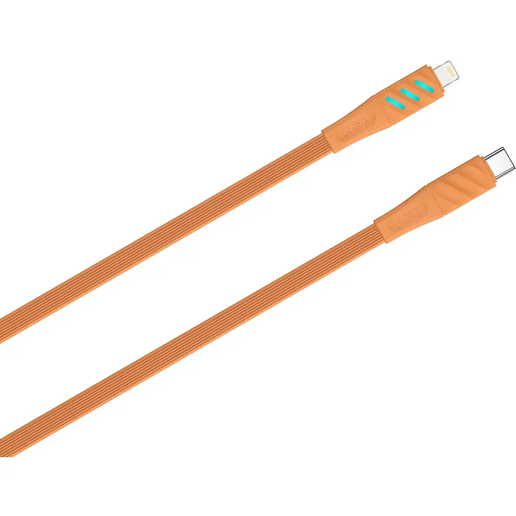 Кабель Havit HV-CB6255 PD27W з LED індикатором USB-C - Lightning 1 м помаранчевий (HV-CB6255) - фото 4