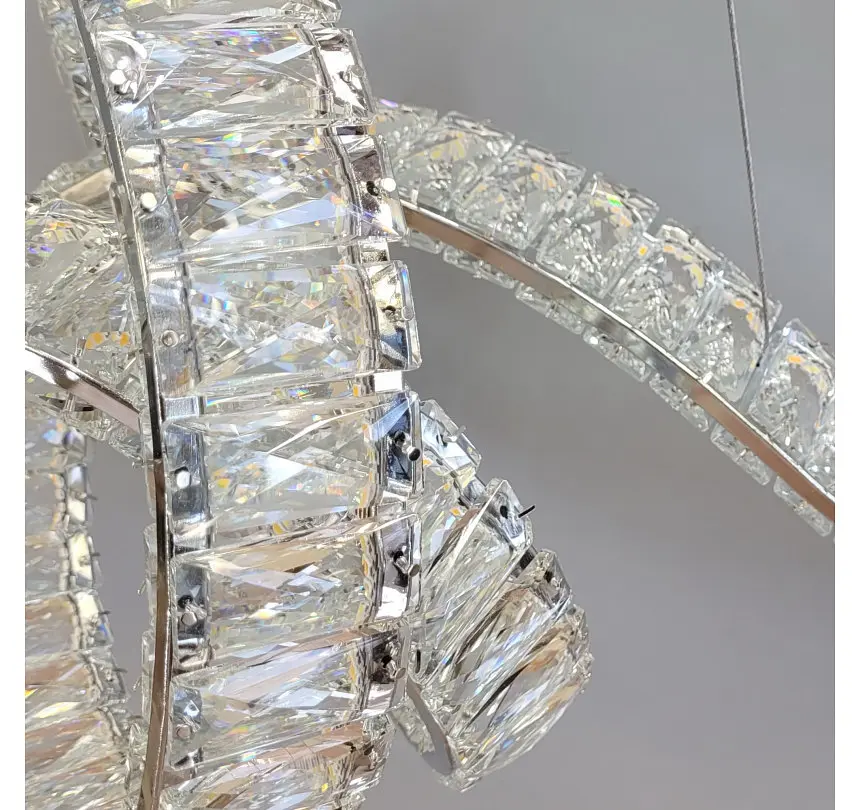 Підвісна кришталева LED-люстра Artlight 568-1000CH хромована з об'ємним вузлом, пультом та регулюванням яскравості - фото 6
