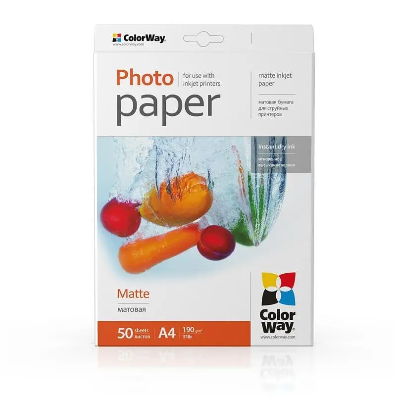 Фотопапір ColorWay матовий 190г/м2 A4 50 арк. (PM190050A4) - фото 2