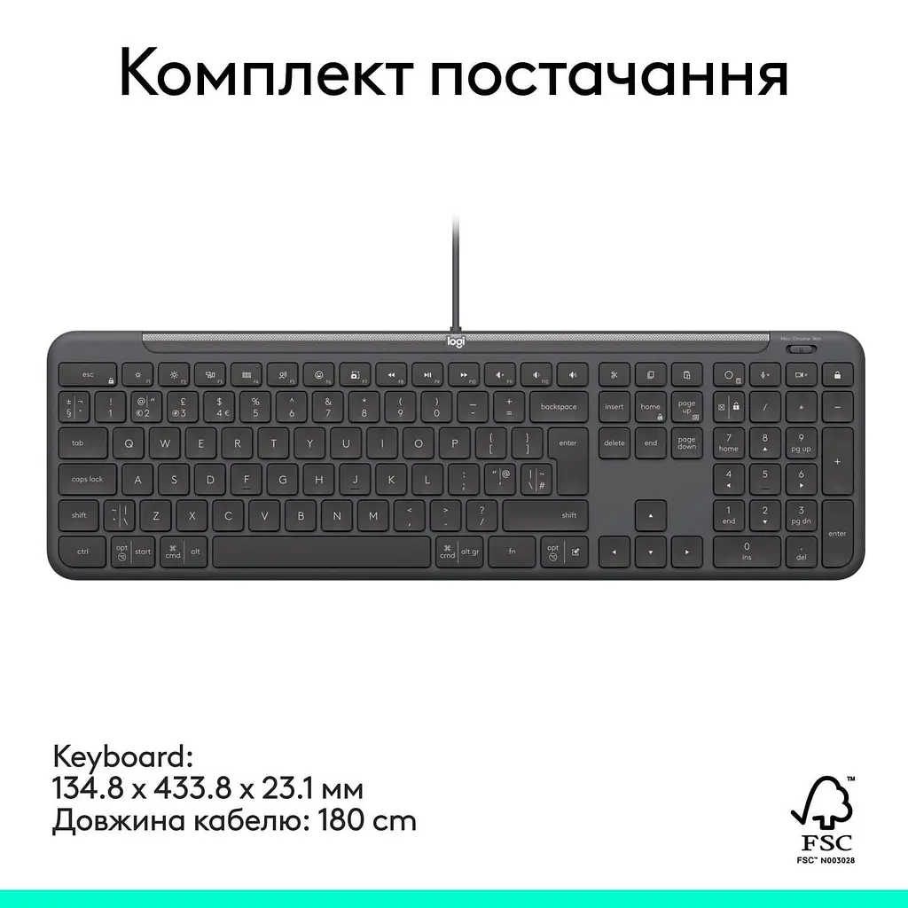 Клавиатура Logitech Signature Slim K620 Wired Keyboard for Business Graphite (920-013333) - фото 2