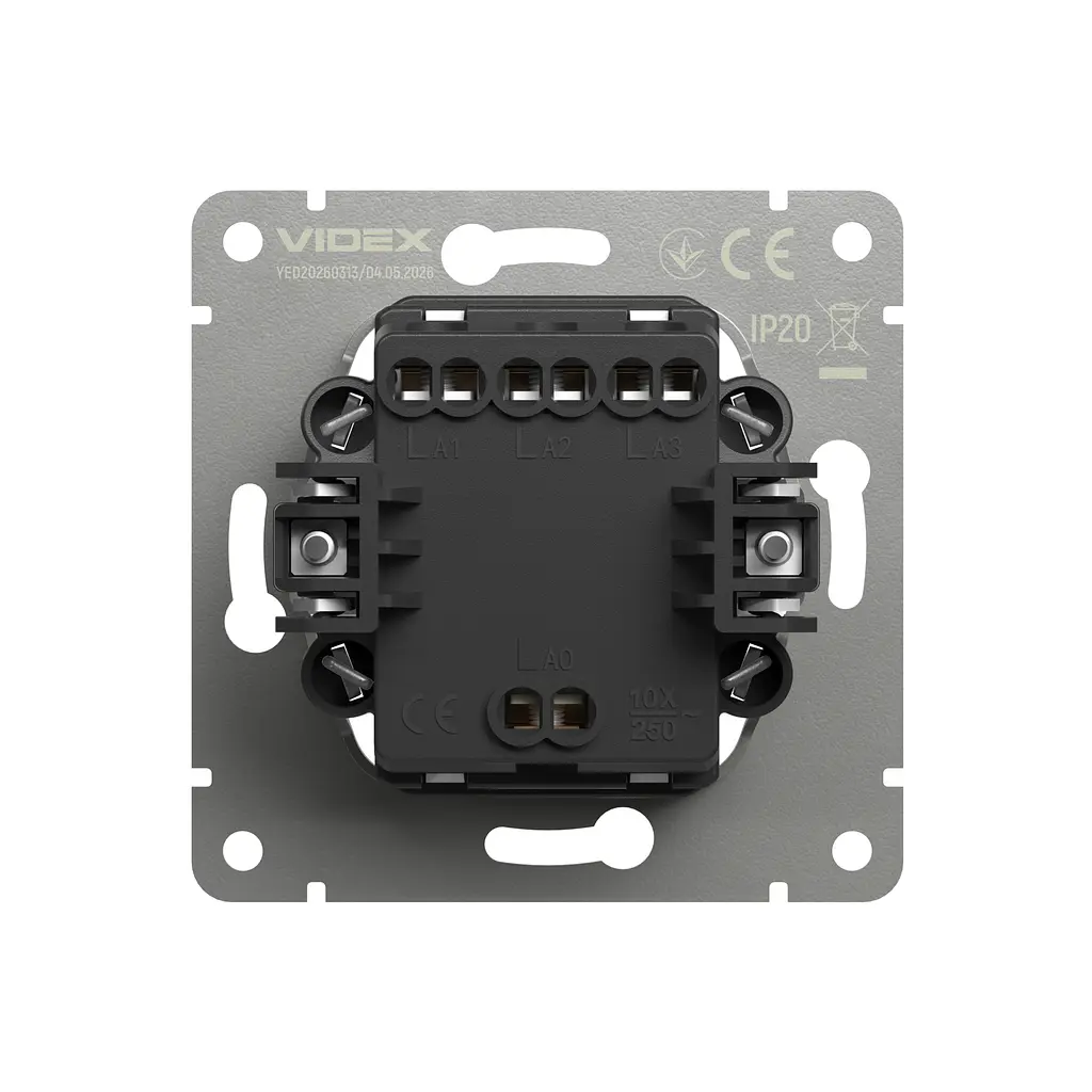 Вимикач триклавішний мокко VIDEX NOTA (VF-NT-SW3-BR) VIDEX (28855-000) - фото 4