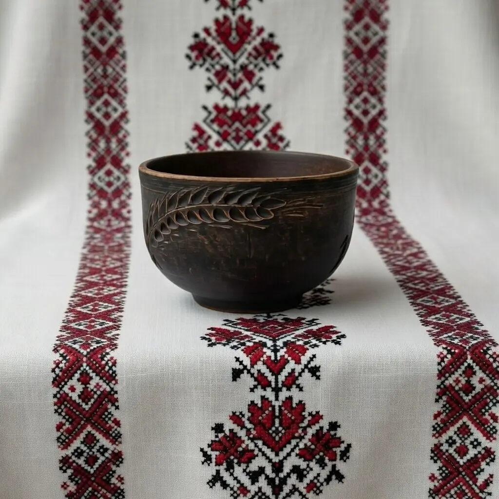 Салатник з червоної глини 700мл Колосок молочена кераміка Український глиняний посуд - фото 7