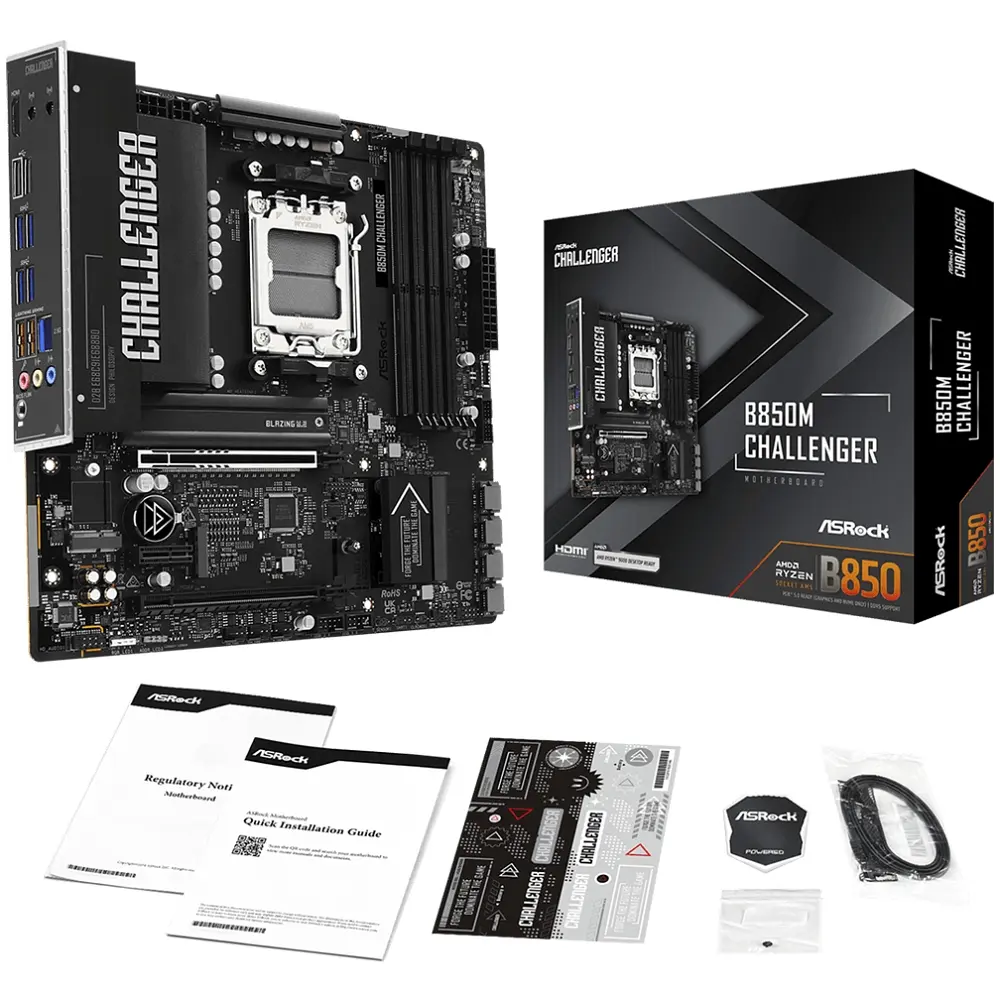 ASRock B850M CHALLENGER (AM5/B850, 4*DDR5, 2xPCIex16, HDMI/DP, 4xSATAІІІ,2xM.2, 2.5GLan, mATX) - фото 6