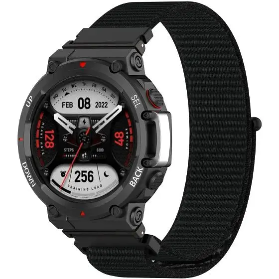 Ремешок DK для Xiaomi Amazfit T-Rex 2 (A2169) Nylon Sport Loop (black) - фото 2
