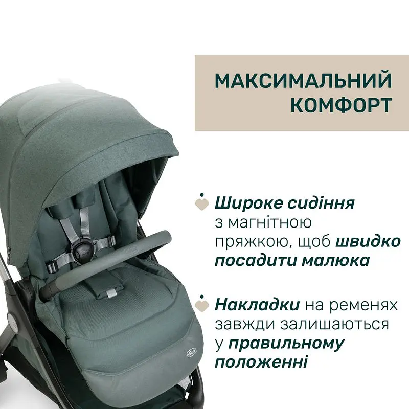 Коляска 2 в 1 Chicco Bellagio 2 зелена (87183.33.01) - фото 9