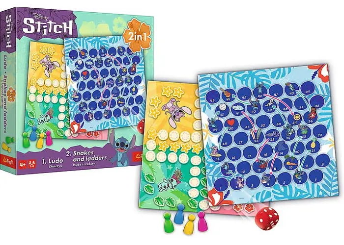 Настільна гра Trefl Лудо 2 в 1. Ліло і Стіч (Ludo 2 in 1: Lilo & Stitch) (02656) - фото 3