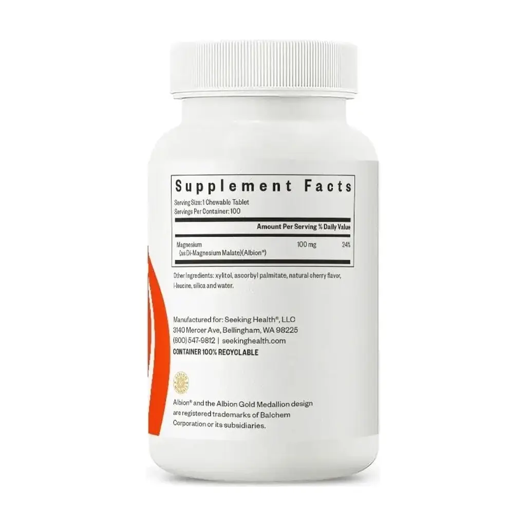 Вітамінно-мінеральний комплекс Seeking Health Магній малат, 100 мг, Magnesium Malate, 100 жувальних таблеток (SKH-52065) - фото 3