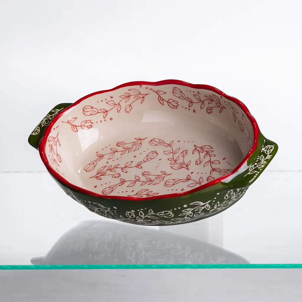 Форма для запекания Vintage 25×15×5 (см) овальная форма для выпекания в духовке с ручками Зеленый Yiwu HM05-01 - фото 4