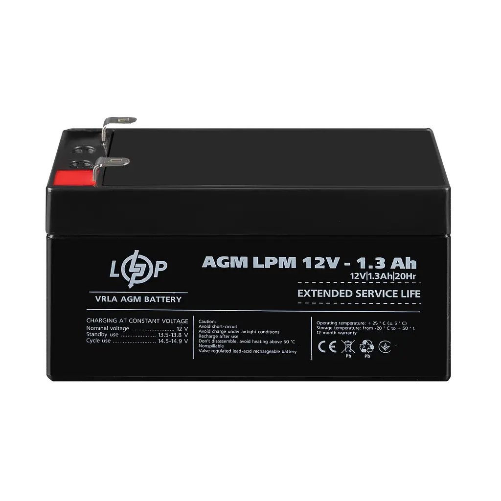 Аккумулятор AGM LPM 12V – 1.3 Ah - фото 2