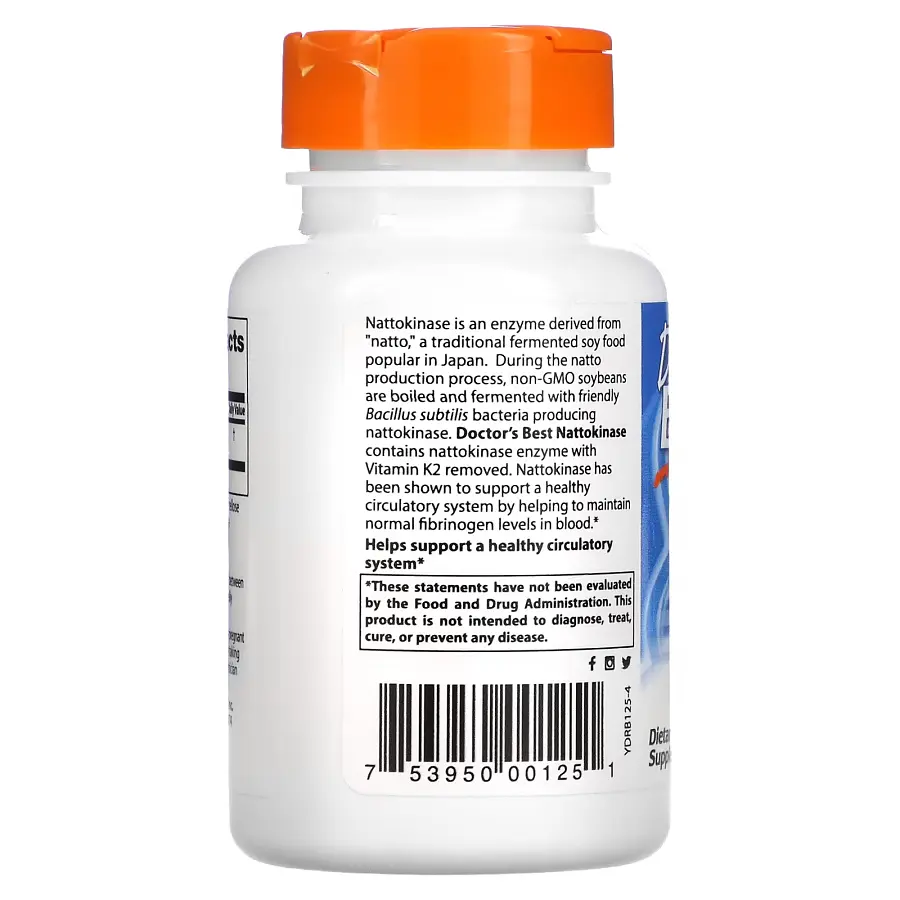 Натуральная добавка Doctor's Best Nattokinase, 90 вегакапсул - фото 3