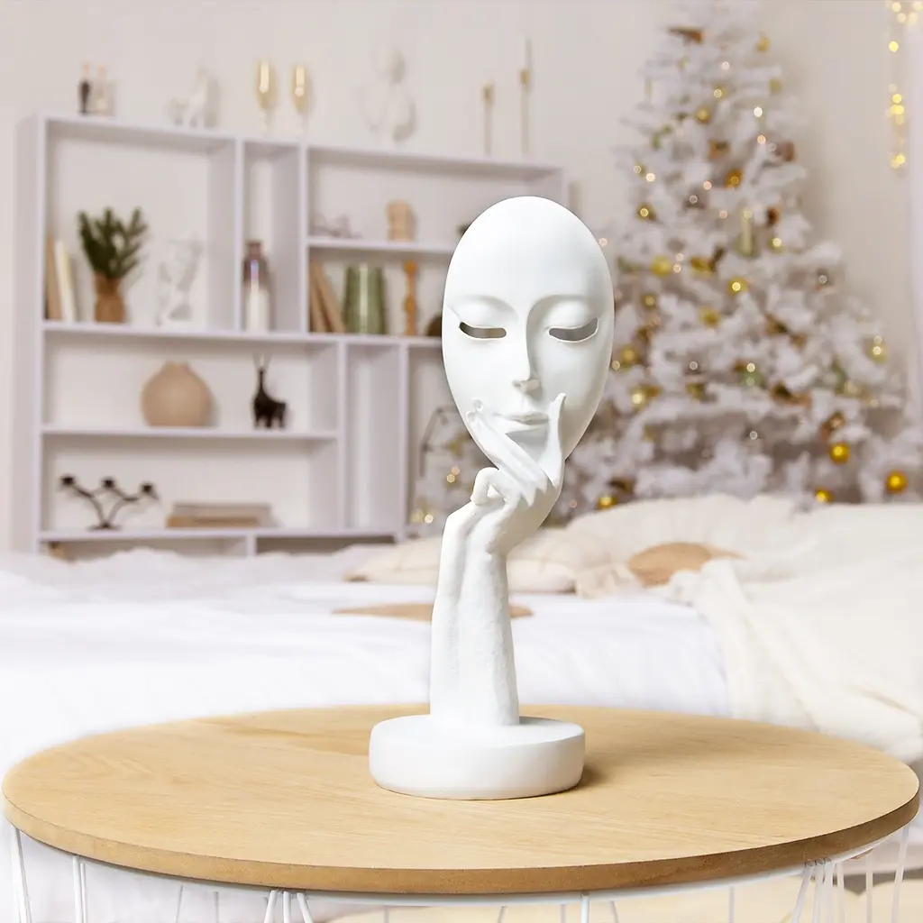 Статуетка декоративна МВМ My Home Маска біла (DH-ST-03 WHITE) - фото 4