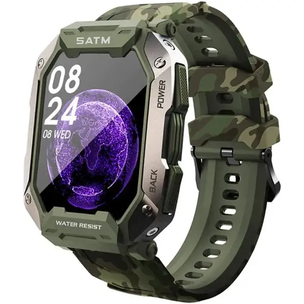 Смарт-годинник Lemfo C20 силіконовий ремінець Camouflage Green (16352-hbr) - фото 3
