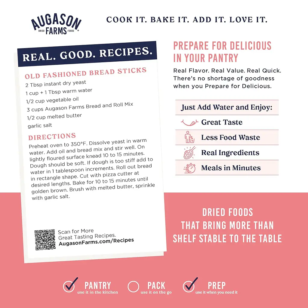 Суміш для випікання хліба Augason farms, 48 порцій, 10 років термін зберігання (101198) - фото 4