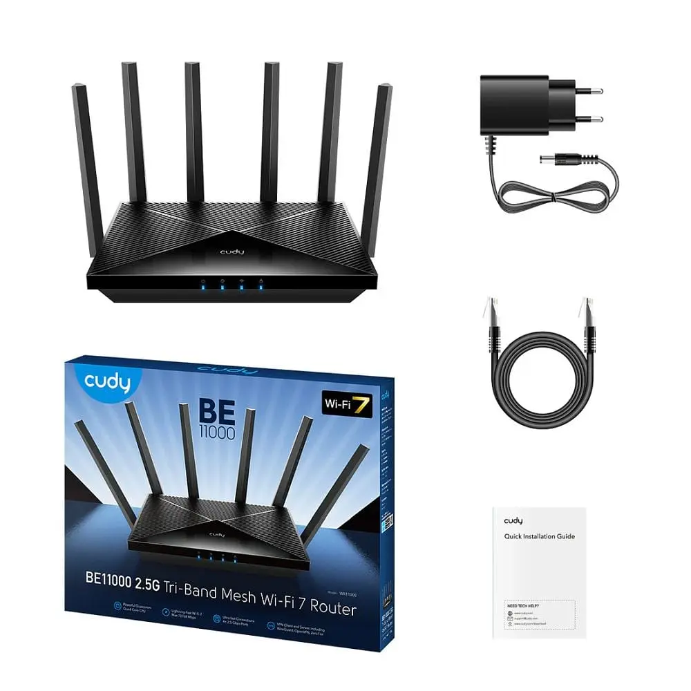 WiFi 7 Mesh-маршрутизатор 2.5G Cudy WR11000 тридіапазонний BE11000 (73-00579) - фото 3