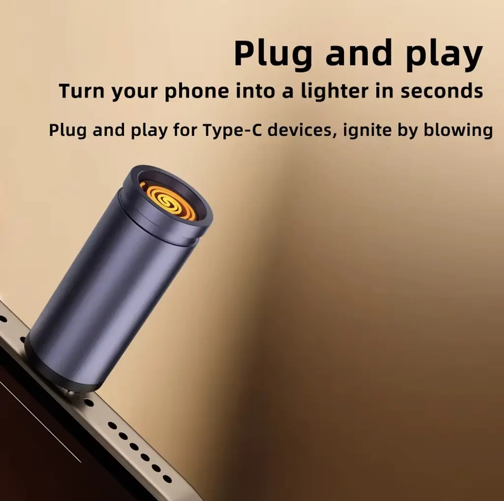Портативний USB Type-C запальник з вітрозахистом - фото 4