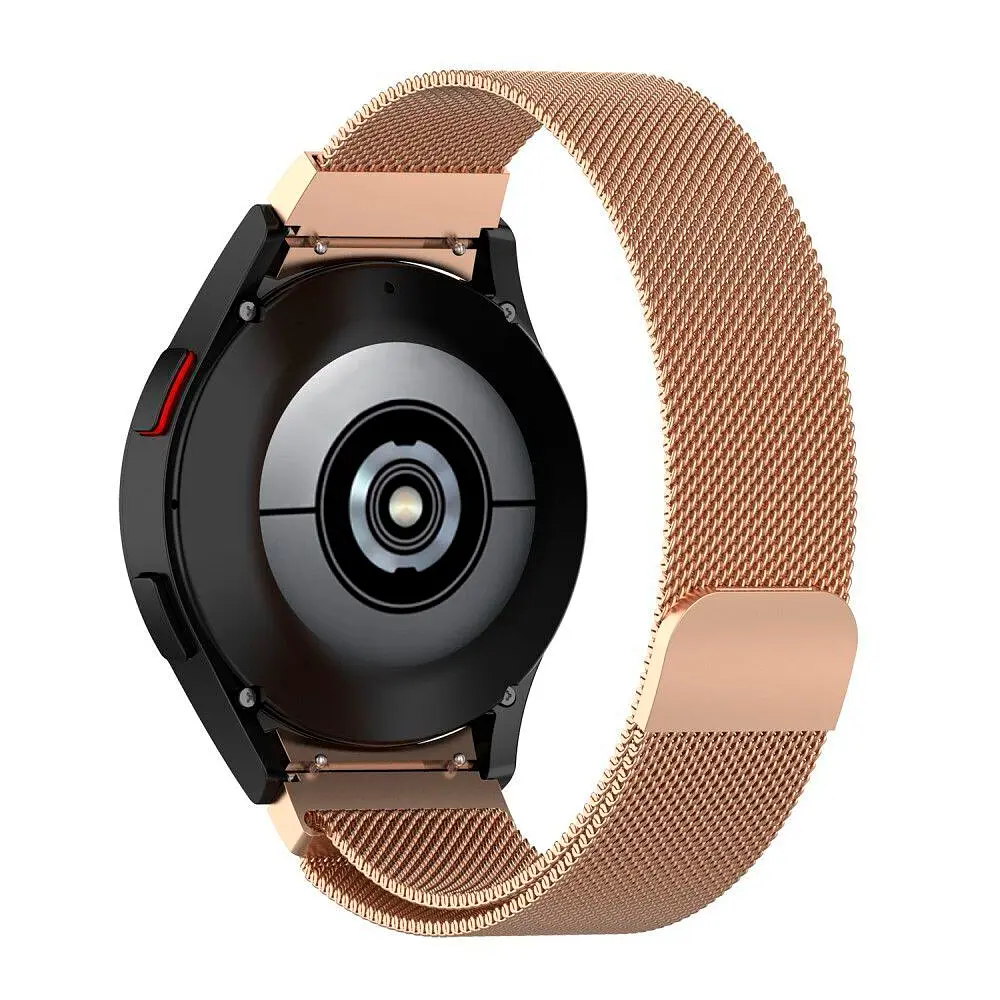 Ремінець для Samsung Galaxy Watch 4 Classic 46mm - Rose Gold Watchbands Milanese Loop ширина кріплення 20мм металевий (WB00S4MMILANESE4ROSEGOLD446) - фото 2