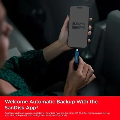 USB флеш накопичувач SanDisk 128GB Phone Drive for iPhone Metallic Sky Lightning/Type-C U (SDIXD0N-128G-GN6NE) - фото 7