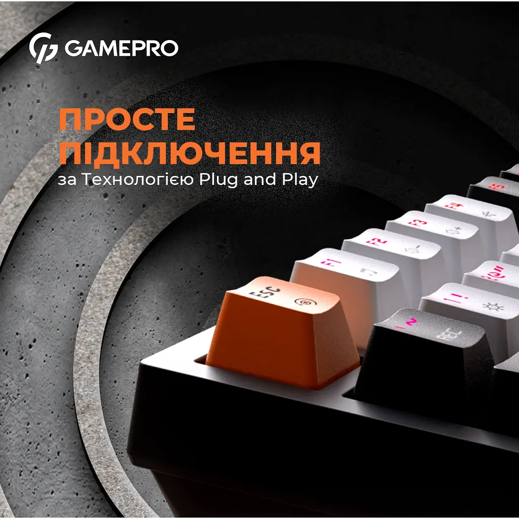 Клавиатура GamePro Red с Hot-Swap RGB Black проводная механическая (MK160B) - фото 11